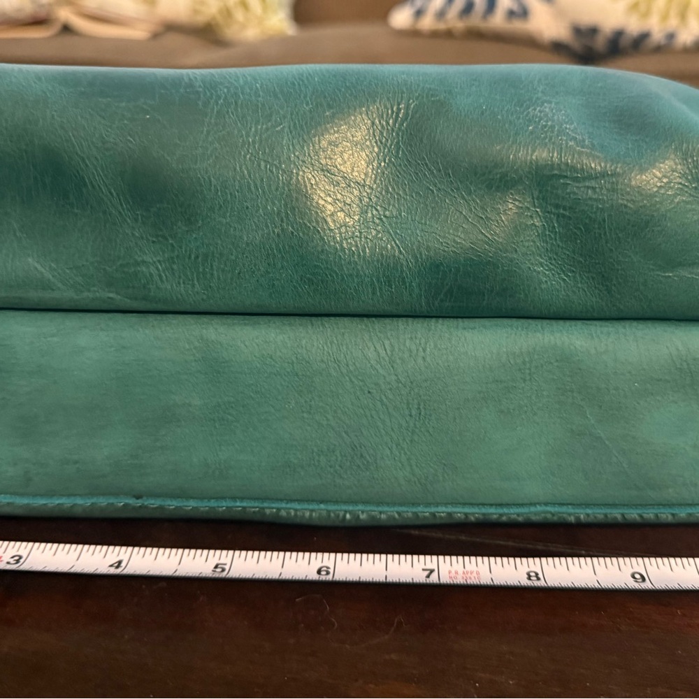 Vibrant Teal Bag from 852leathershop with Multicolor Braided Strap and hearts - Picture 3 of 4